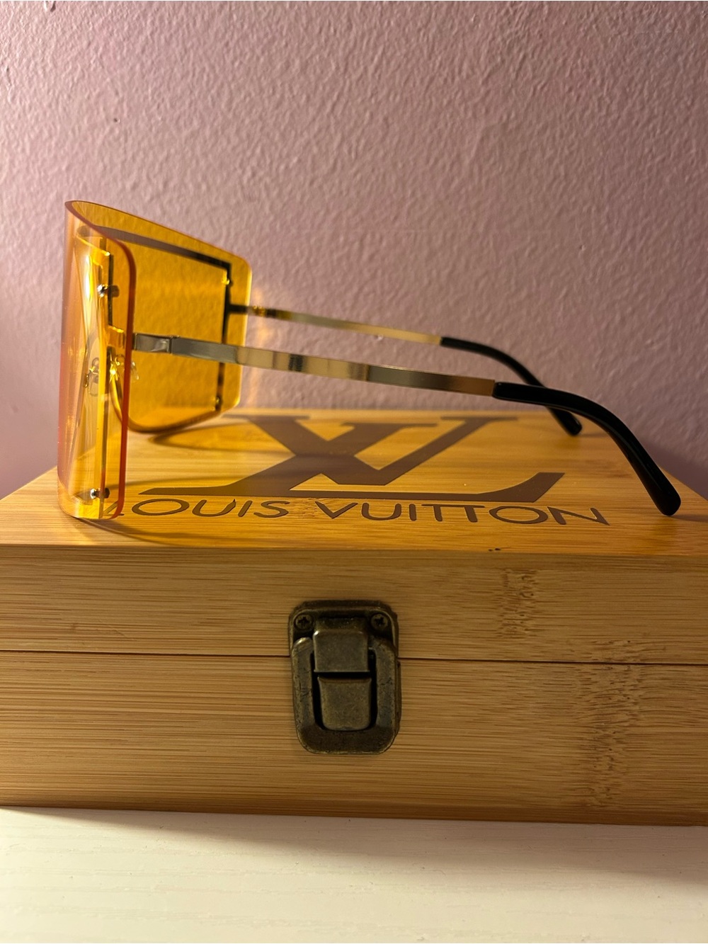 Yellow Oversized Shield VR-Style Eyewear - Picture 2 of 2
